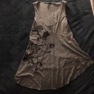 Floral Medium Racerback Tanktop (Grey)